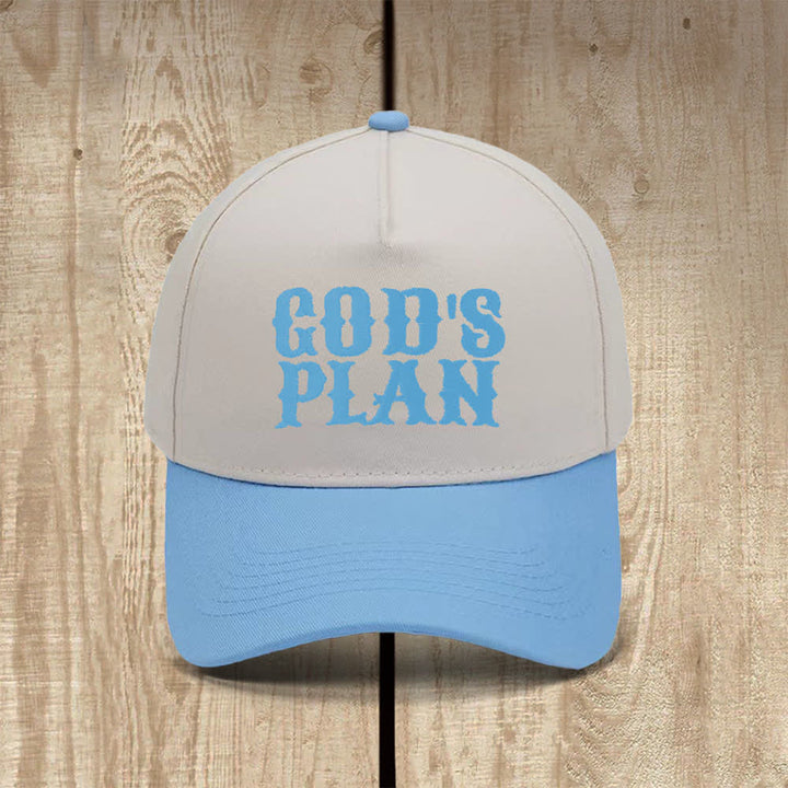 Christianartworkshop Gorra clásica informal con estampado de letras grandes "El plan de Dios" - Azul cielo - image 13
