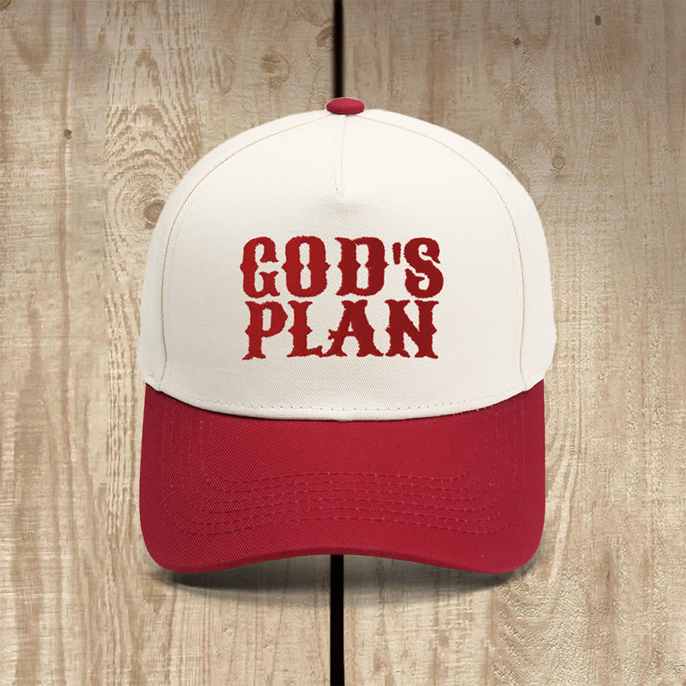 Christianartworkshop Gorra clásica informal con estampado de letras grandes "El plan de Dios" - Vino - image 14