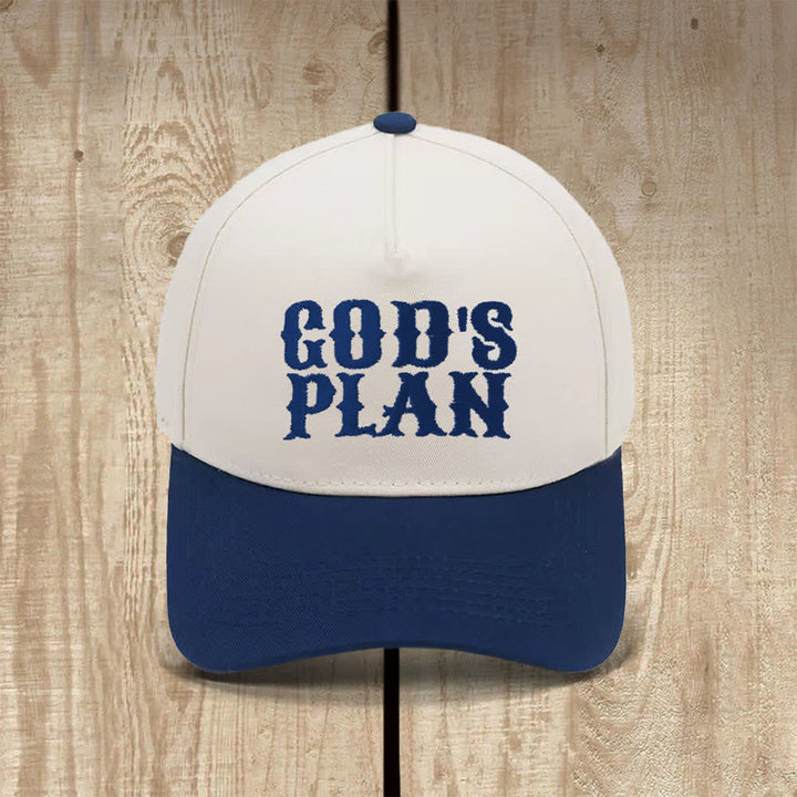 Christianartworkshop Gorra clásica informal con estampado de letras grandes "El plan de Dios" - Azul marino - image 7