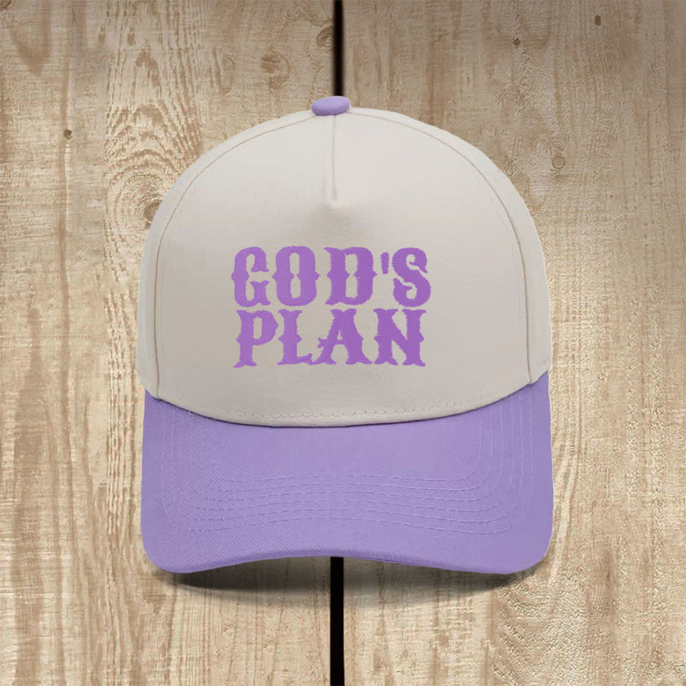 Christianartworkshop Gorra clásica informal con estampado de letras grandes "El plan de Dios" - Púrpura - image 8