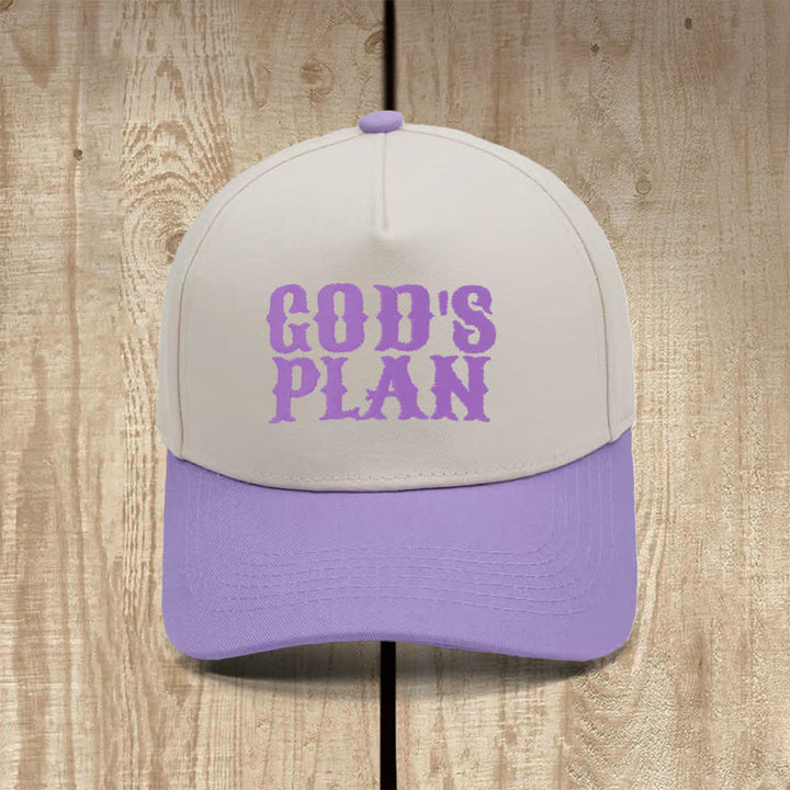 Christianartworkshop Gorra clásica informal con estampado de letras grandes "El plan de Dios" - Púrpura - image 8