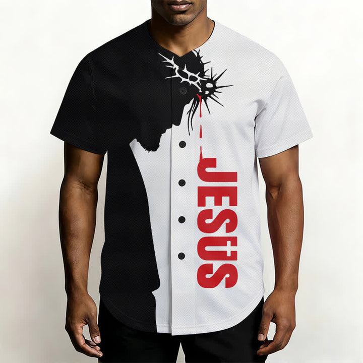 Camiseta de béisbol unisex con la imagen de Jesús, mi todo dividido de Christianartworkshop - image 3