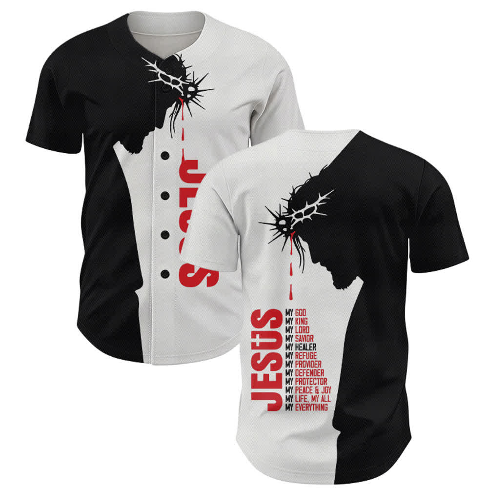 Christianartworkshop Camiseta de béisbol unisex "Jesús, mi todo dividido en la fe" - Jesús, mi todo - 5XL - image 0