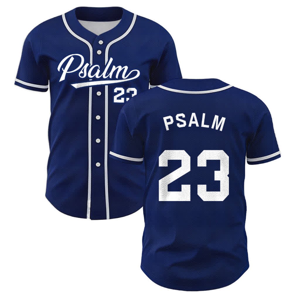 Camiseta de béisbol unisex estilo deportivo retro Salmo 23 de Christianartworkshop - Azul marino - 5XL - image 0