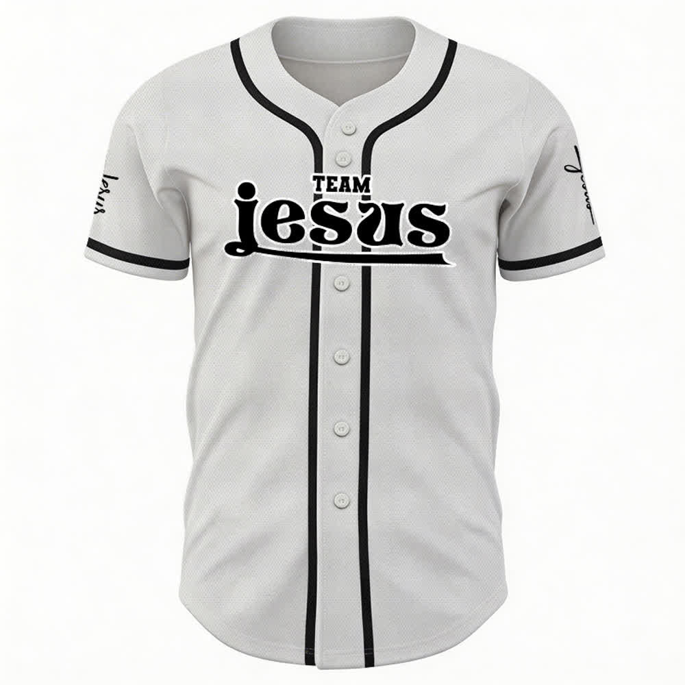 Christianartworkshop Camiseta de béisbol unisex personalizada con nombre y número del equipo Bold Team Jesus - image 10