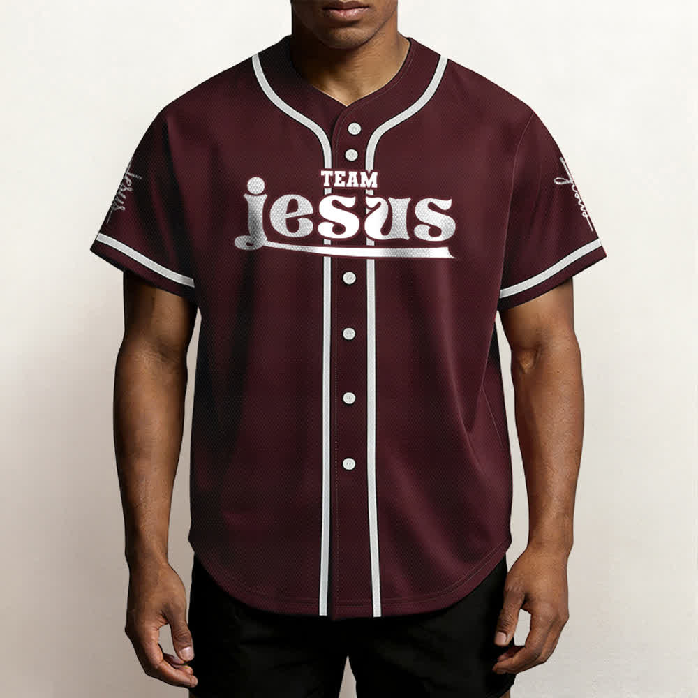 Christianartworkshop Camiseta de béisbol unisex personalizada con nombre y número del equipo Bold Team Jesus - image 38