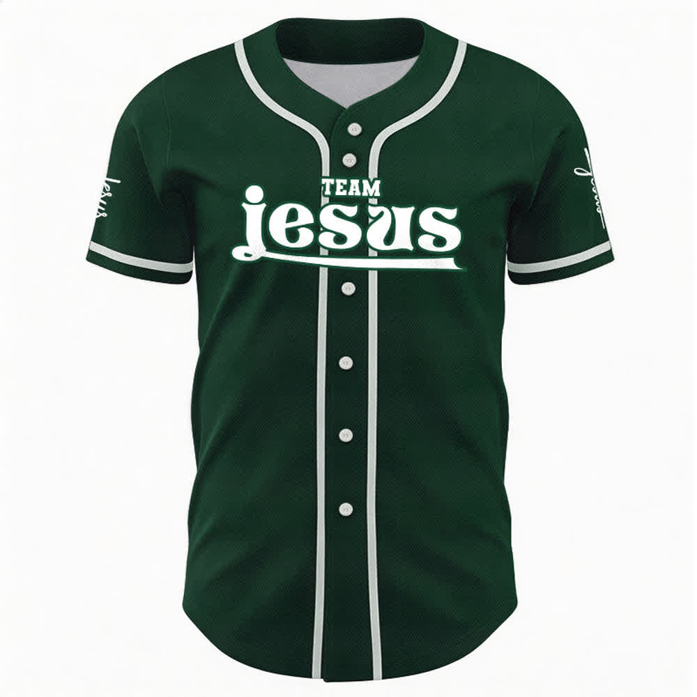 Christianartworkshop Camiseta de béisbol unisex personalizada con nombre y número del equipo Bold Team Jesus - image 50