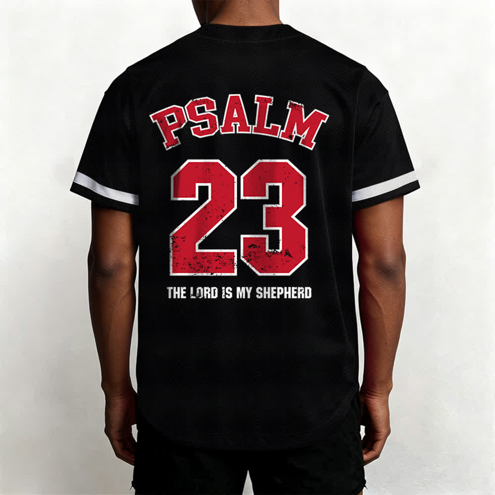 Camiseta de béisbol con el Salmo 23 de Christianartworkshop : El Señor es mi pastor. Camiseta deportiva devocional. - image 5