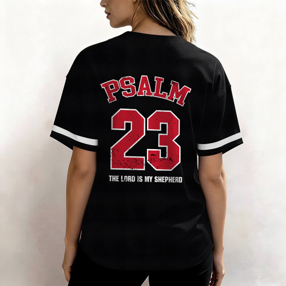 Camiseta de béisbol con el Salmo 23 de Christianartworkshop : El Señor es mi pastor. Camiseta deportiva devocional. - image 3