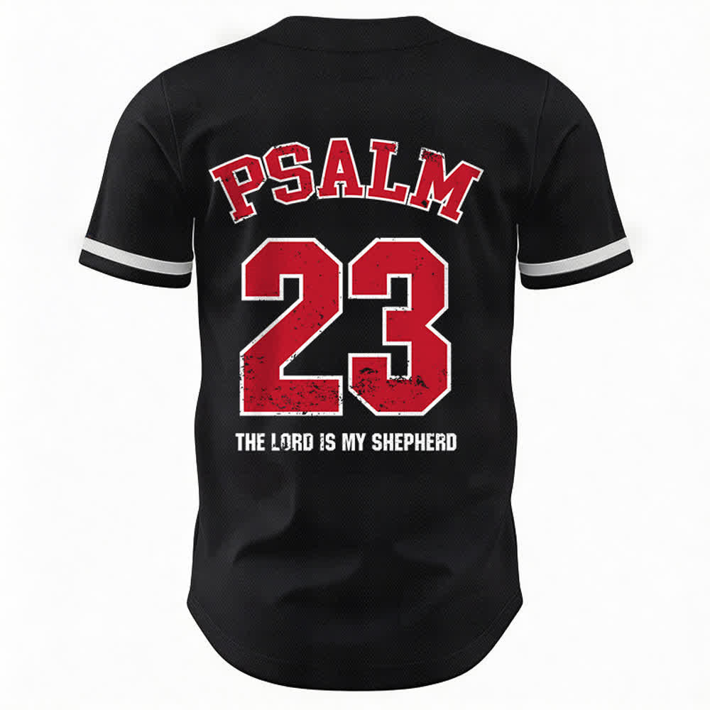 Camiseta de béisbol con el Salmo 23 de Christianartworkshop : El Señor es mi pastor. Camiseta deportiva devocional. - image 2