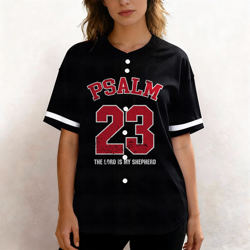 Camiseta de béisbol con el Salmo 23 de Christianartworkshop : El Señor es mi pastor. Camiseta deportiva devocional. - image 4