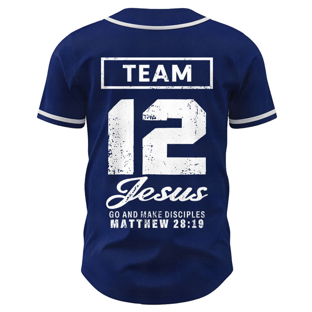 Christianartworkshop Camiseta de béisbol unisex del equipo Jesús Mateo 28:19 Id y haced discípulos - image 1