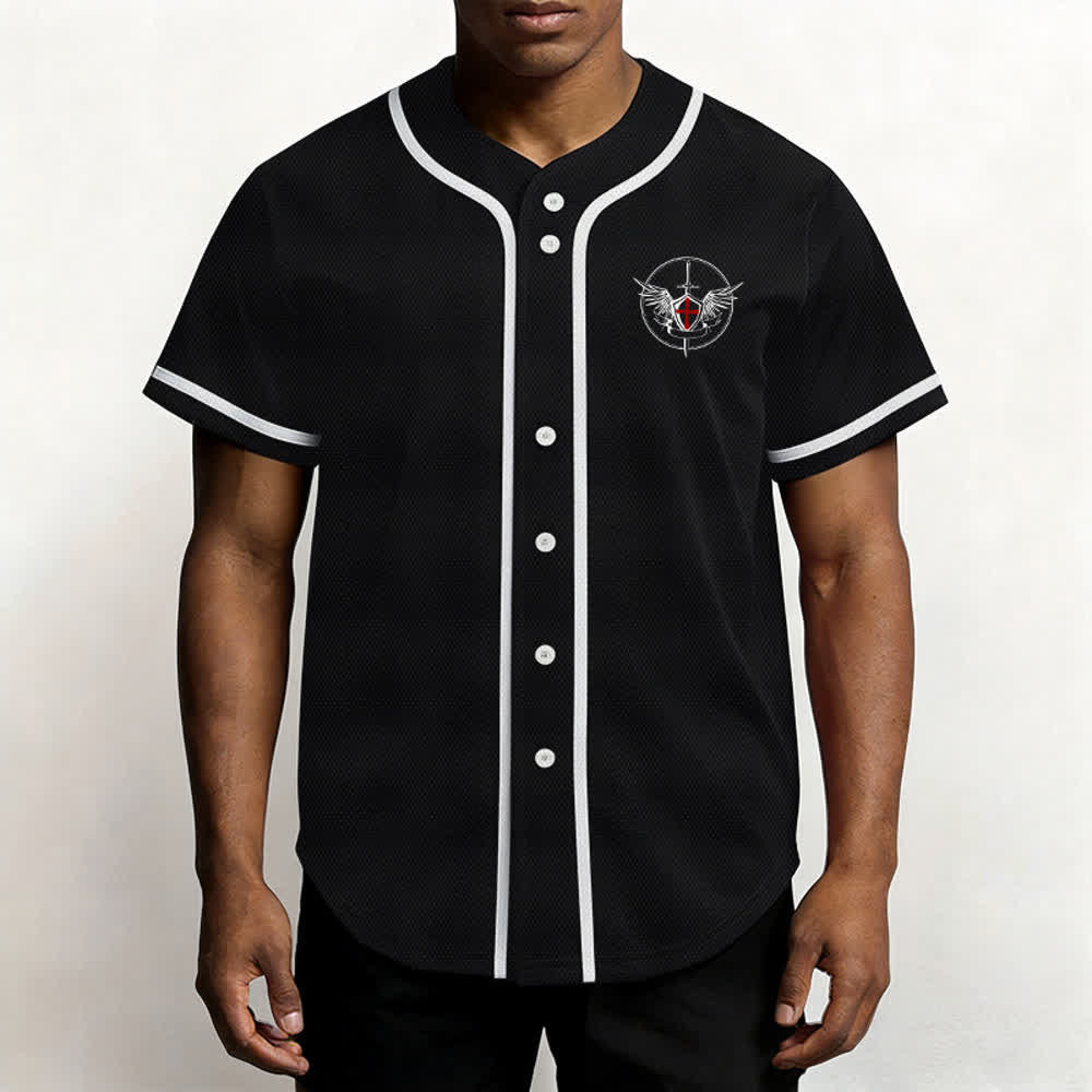 Christianartworkshop Camiseta de béisbol unisex "San Miguel Arcángel Defiéndenos" - image 11