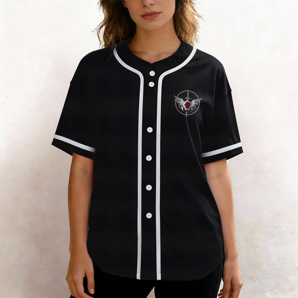 Christianartworkshop Camiseta de béisbol unisex "San Miguel Arcángel Defiéndenos" - image 13
