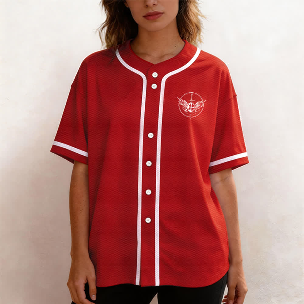 Christianartworkshop Camiseta de béisbol unisex "San Miguel Arcángel Defiéndenos" - image 18