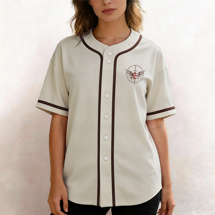 Christianartworkshop Camiseta de béisbol unisex "San Miguel Arcángel Defiéndenos" - image 53
