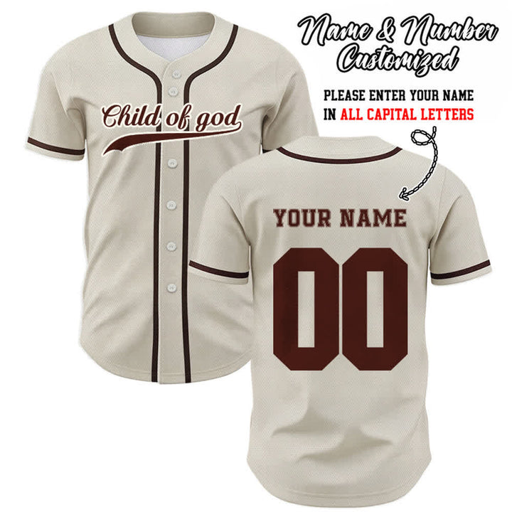Christianartworkshop Camiseta de béisbol unisex personalizada con nombre y número "Hijo de Dios" - Albaricoque - 5XL - Nombre y número personalizados - image 0