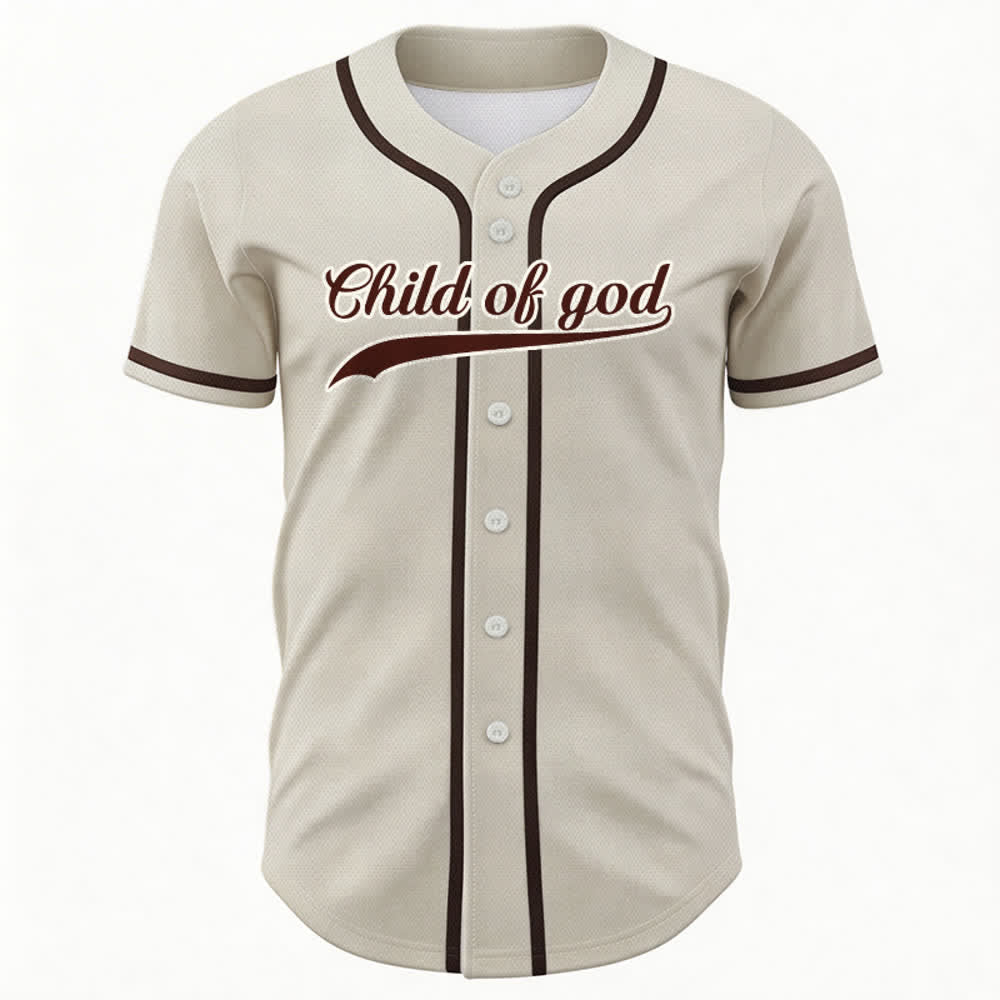 Christianartworkshop Camiseta de béisbol unisex personalizada con nombre y número "Hijo de Dios" - image 2