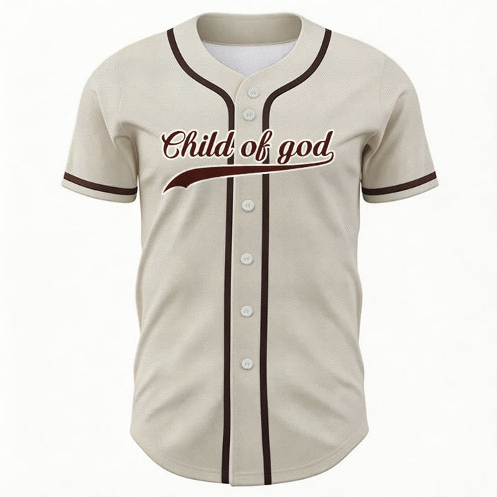 Christianartworkshop Camiseta de béisbol unisex personalizada con nombre y número "Hijo de Dios" - image 2