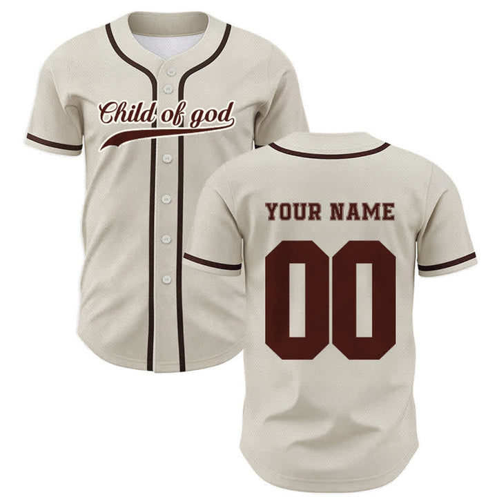 Christianartworkshop Camiseta de béisbol unisex personalizada con nombre y número "Hijo de Dios" - image 1