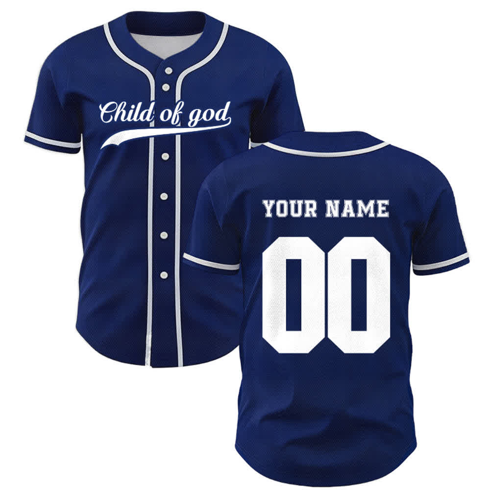 Christianartworkshop Camiseta de béisbol unisex personalizada con nombre y número "Hijo de Dios" - image 9
