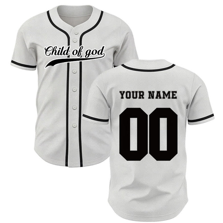 Christianartworkshop Camiseta de béisbol unisex personalizada con nombre y número "Hijo de Dios" - image 17