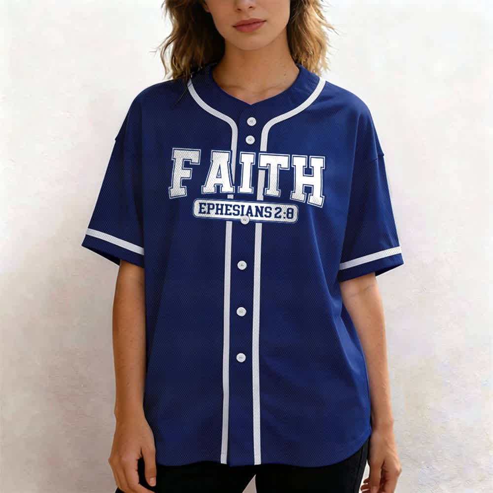 Christianartworkshop Camiseta de béisbol Faith con nombre y número personalizados - image 4