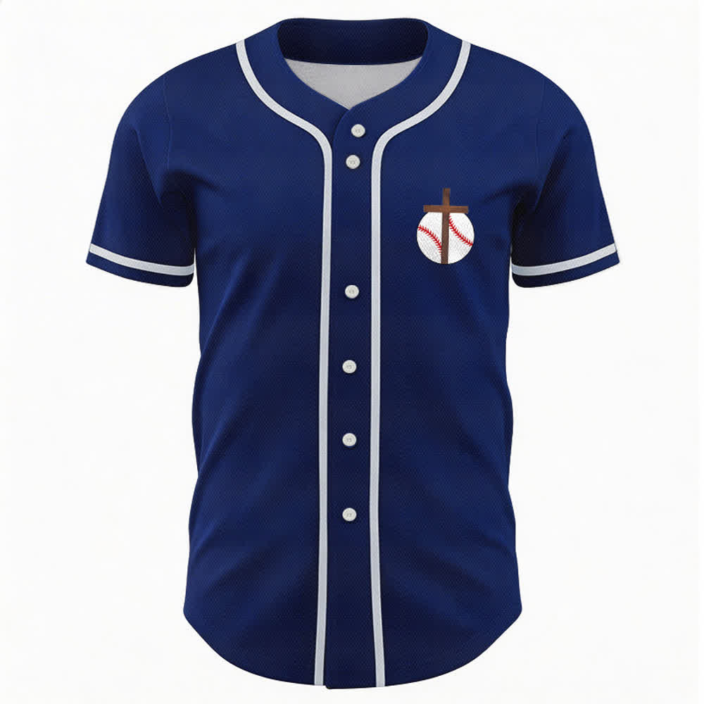 Camiseta de béisbol con el lema de la fe de Filipenses 4:13 de Christianartworkshop : Camiseta deportiva con cruz, fuerza y ​​devoción. - image 1
