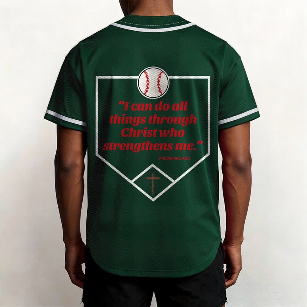 Camiseta de béisbol con el lema de la fe de Filipenses 4:13 de Christianartworkshop : Camiseta deportiva con cruz, fuerza y ​​devoción. - image 54
