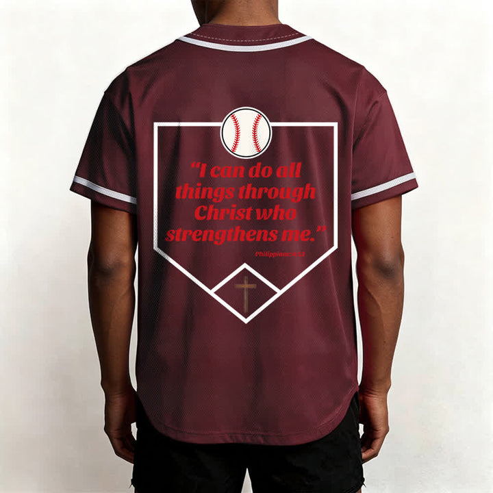 Camiseta de béisbol con el lema de la fe de Filipenses 4:13 de Christianartworkshop : Camiseta deportiva con cruz, fuerza y ​​devoción. - image 38