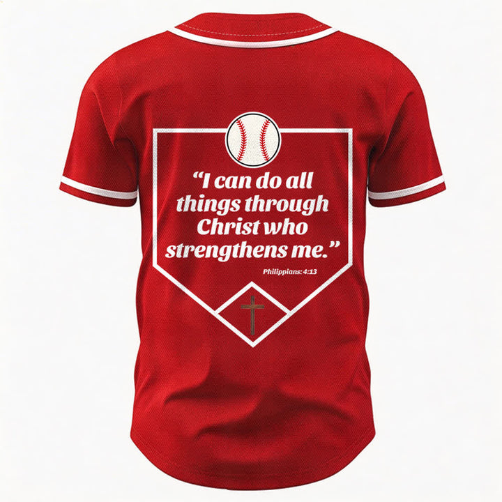 Camiseta de béisbol con el lema de la fe de Filipenses 4:13 de Christianartworkshop : Camiseta deportiva con cruz, fuerza y ​​devoción. - image 29