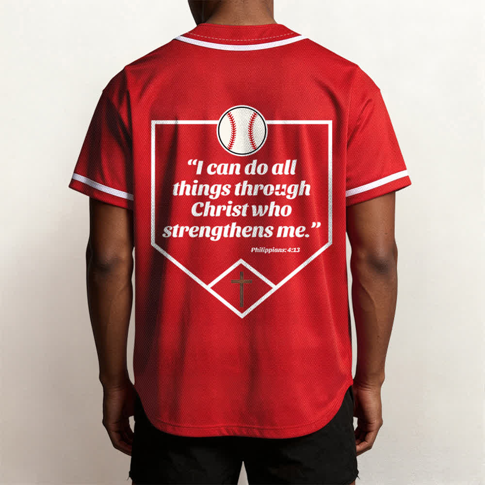 Camiseta de béisbol con el lema de la fe de Filipenses 4:13 de Christianartworkshop : Camiseta deportiva con cruz, fuerza y ​​devoción. - image 31