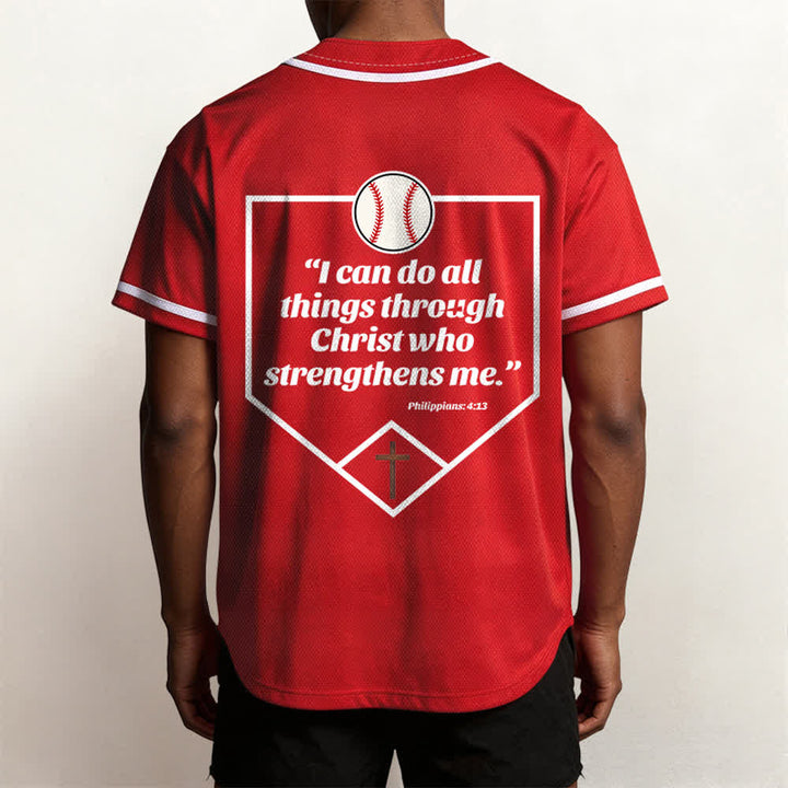 Camiseta de béisbol con el lema de la fe de Filipenses 4:13 de Christianartworkshop : Camiseta deportiva con cruz, fuerza y ​​devoción. - image 31