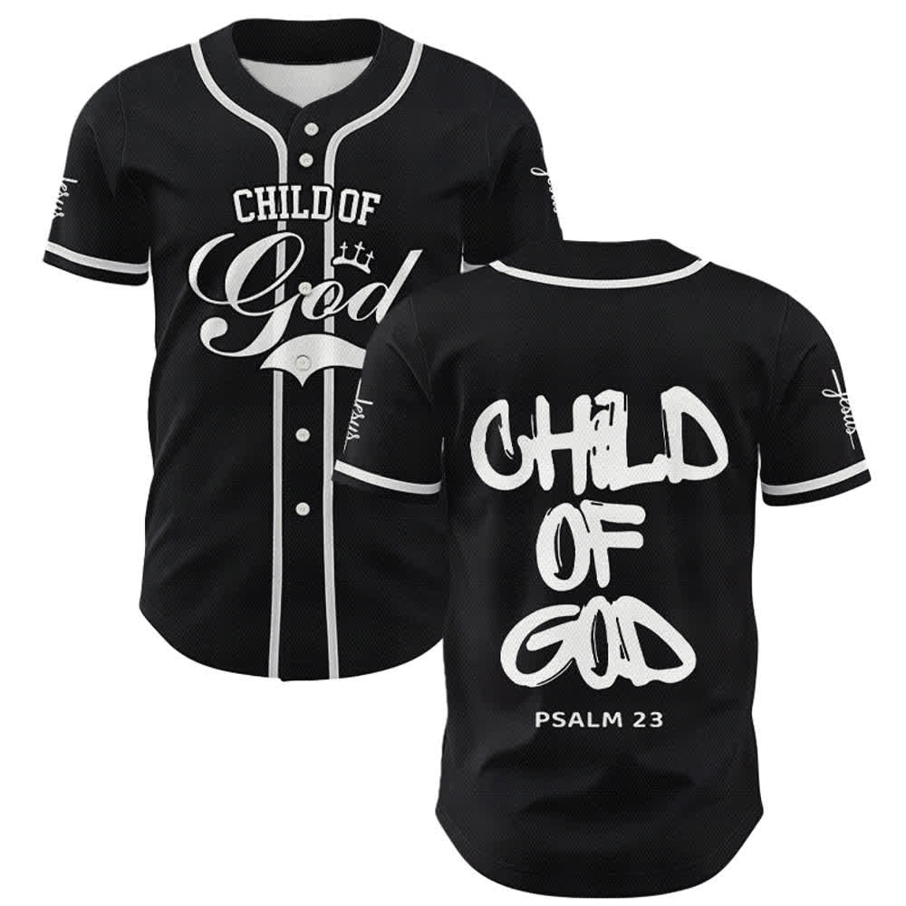 Christianartworkshop Camiseta de béisbol Child Of God multicolor con ribete de contraste - Negro - 5XL - image 0