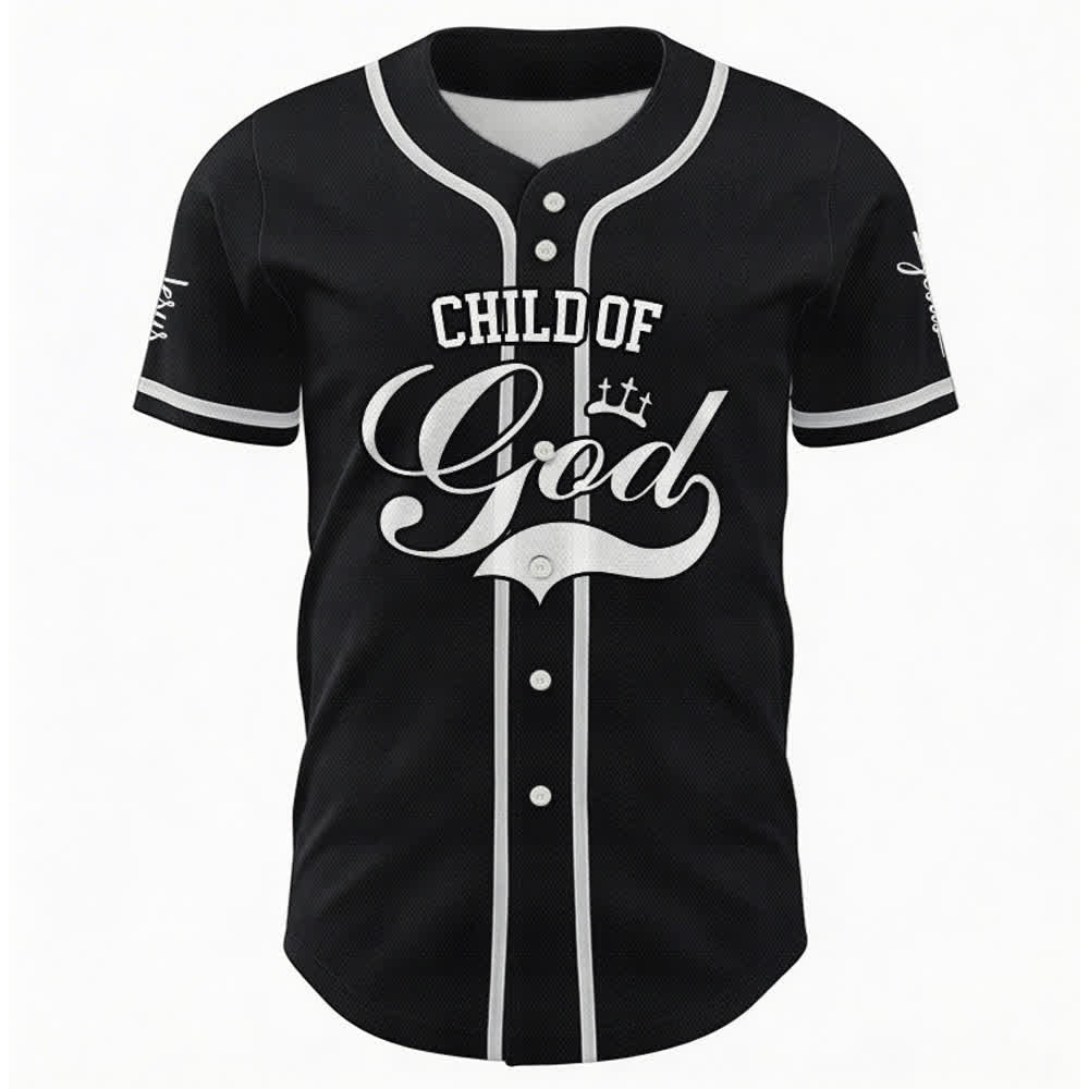 Christianartworkshop Camiseta de béisbol Child Of God multicolor con ribete de contraste - image 1