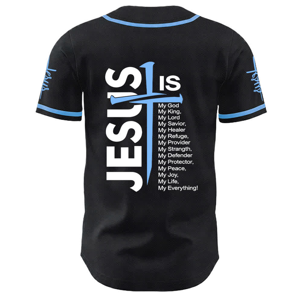 Christianartworkshop Camiseta de béisbol unisex con la fe "Jesús es mi todo" - image 2