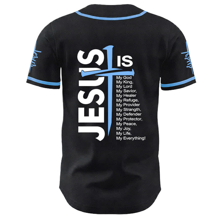 Camiseta de béisbol unisex de Christianartworkshop con la fe: Jesús es mi todo. - image 2