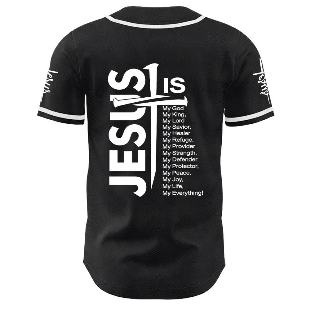 Camiseta de béisbol unisex de Christianartworkshop con la fe: Jesús es mi todo. - image 8