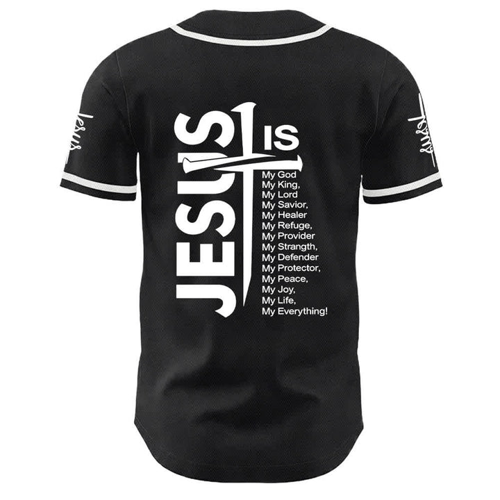 Camiseta de béisbol unisex de Christianartworkshop con la fe: Jesús es mi todo. - image 8