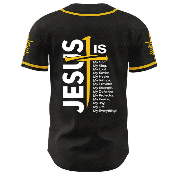 Camiseta de béisbol unisex de Christianartworkshop con la fe: Jesús es mi todo. - image 11