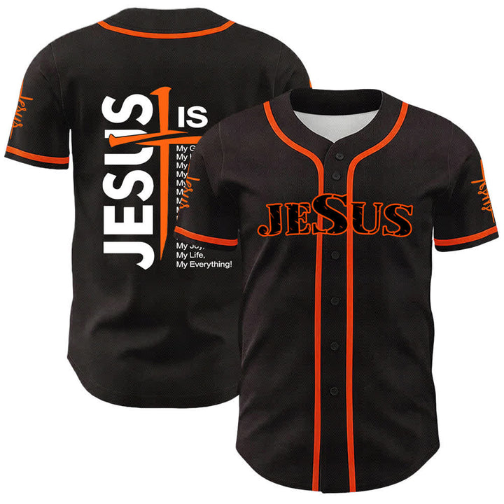 Camiseta de béisbol unisex de Christianartworkshop con la fe: Jesús es mi todo. - Naranja - 5XL - image 12