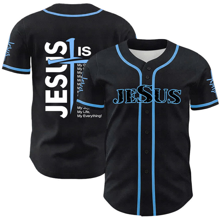 Camiseta de béisbol unisex de Christianartworkshop con la fe: Jesús es mi todo. - Azul - 5XL - image 0