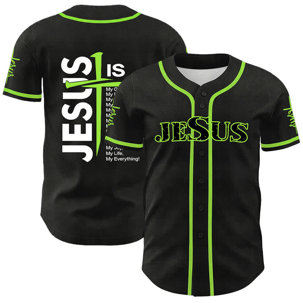 Camiseta de béisbol unisex de Christianartworkshop con la fe: Jesús es mi todo. - Verde - 5XL - image 18