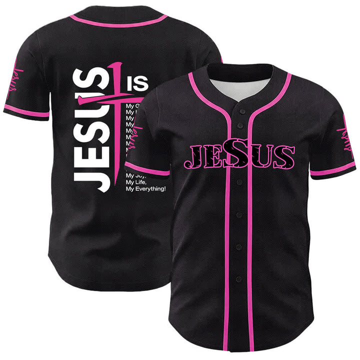 Camiseta de béisbol unisex de Christianartworkshop con la fe: Jesús es mi todo. - Rosa - 5XL - image 15