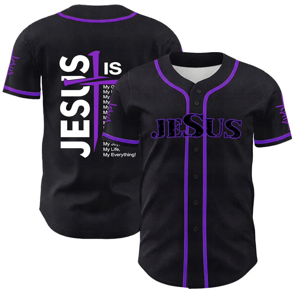 Camiseta de béisbol unisex de Christianartworkshop con la fe: Jesús es mi todo. - Púrpura - 5XL - image 21