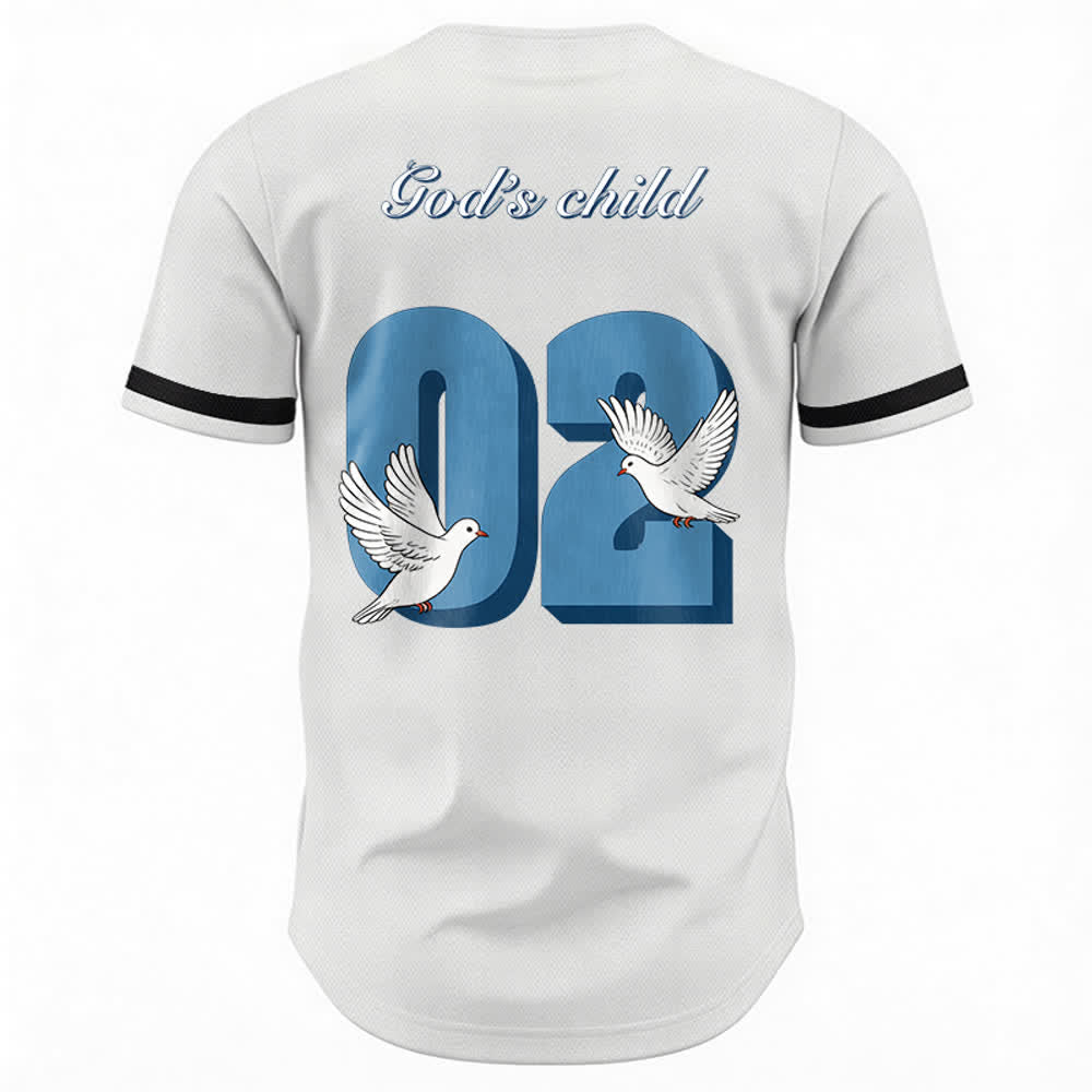 Christianartworkshop Camiseta de béisbol con diseño inspirador de paloma y número "El hijo de Dios" - image 9