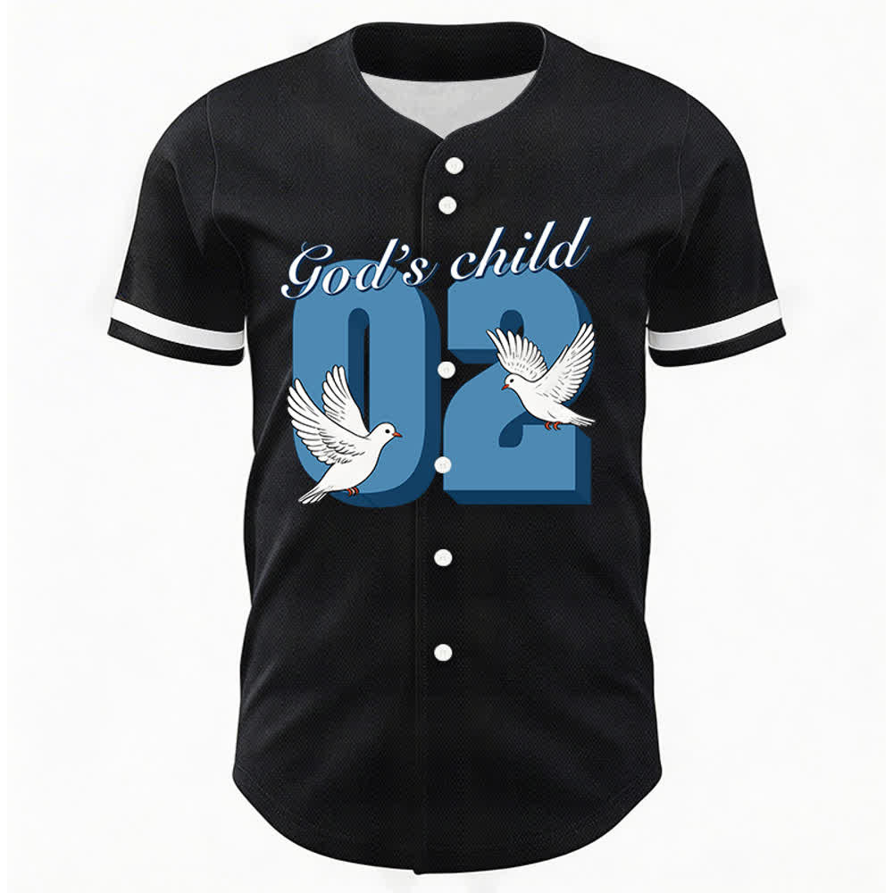 Christianartworkshop Camiseta de béisbol con diseño inspirador de paloma y número "El hijo de Dios" - image 1