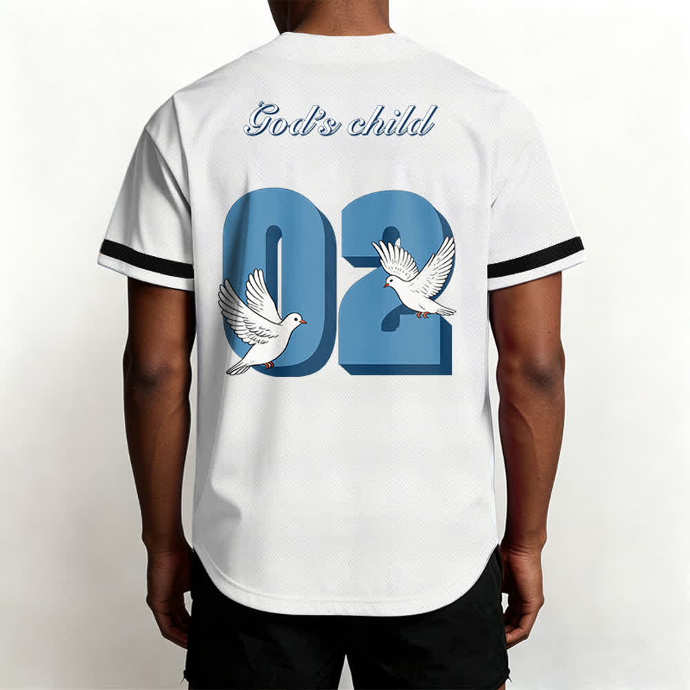 Christianartworkshop Camiseta de béisbol con diseño inspirador de paloma y número "El hijo de Dios" - image 11