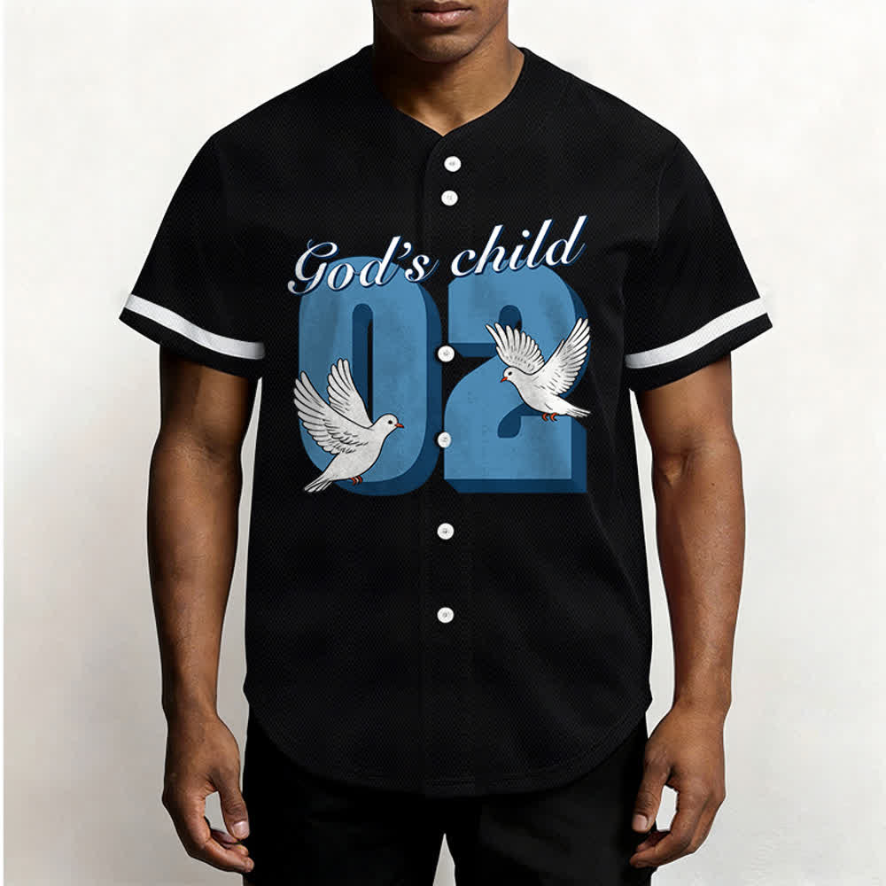 Christianartworkshop Camiseta de béisbol con diseño inspirador de paloma y número "El hijo de Dios" - image 3