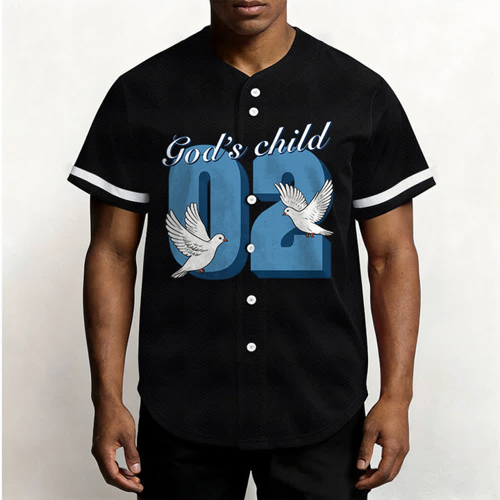 Christianartworkshop Camiseta de béisbol con diseño inspirador de paloma y número "El hijo de Dios" - image 3